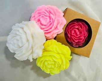 Peony Soap in multi-colored and scented, spring flower soap, Gender reveal party, Wedding and Bridal Decor, Floral decorations, Mother's day