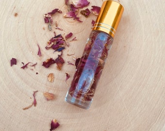 Floral Essential Oil Perfume Roller, Natural Perfume, Aromatherapy roll on, self-care item, gift for new mom, spa present for wife,