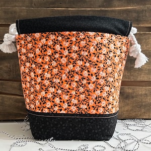 Witch’s Garden Project Bag, Halloween Project Bag, Knitting Project Bag, Sock Knitting, Knitter Gift, Knitting Accessory