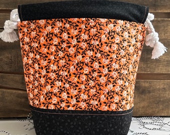 Witch’s Garden Project Bag, Halloween Project Bag, Knitting Project Bag, Sock Knitting, Knitter Gift, Knitting Accessory