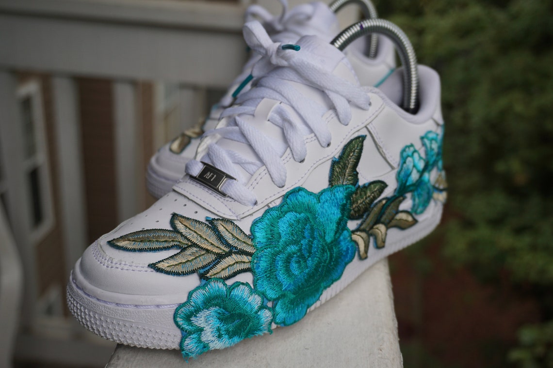 air force 1s with flowers