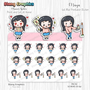 Got mail sticker for planner, Got mail sticker digital, got mail sticker printable, kawaii stickers, cute sticker, character stickers