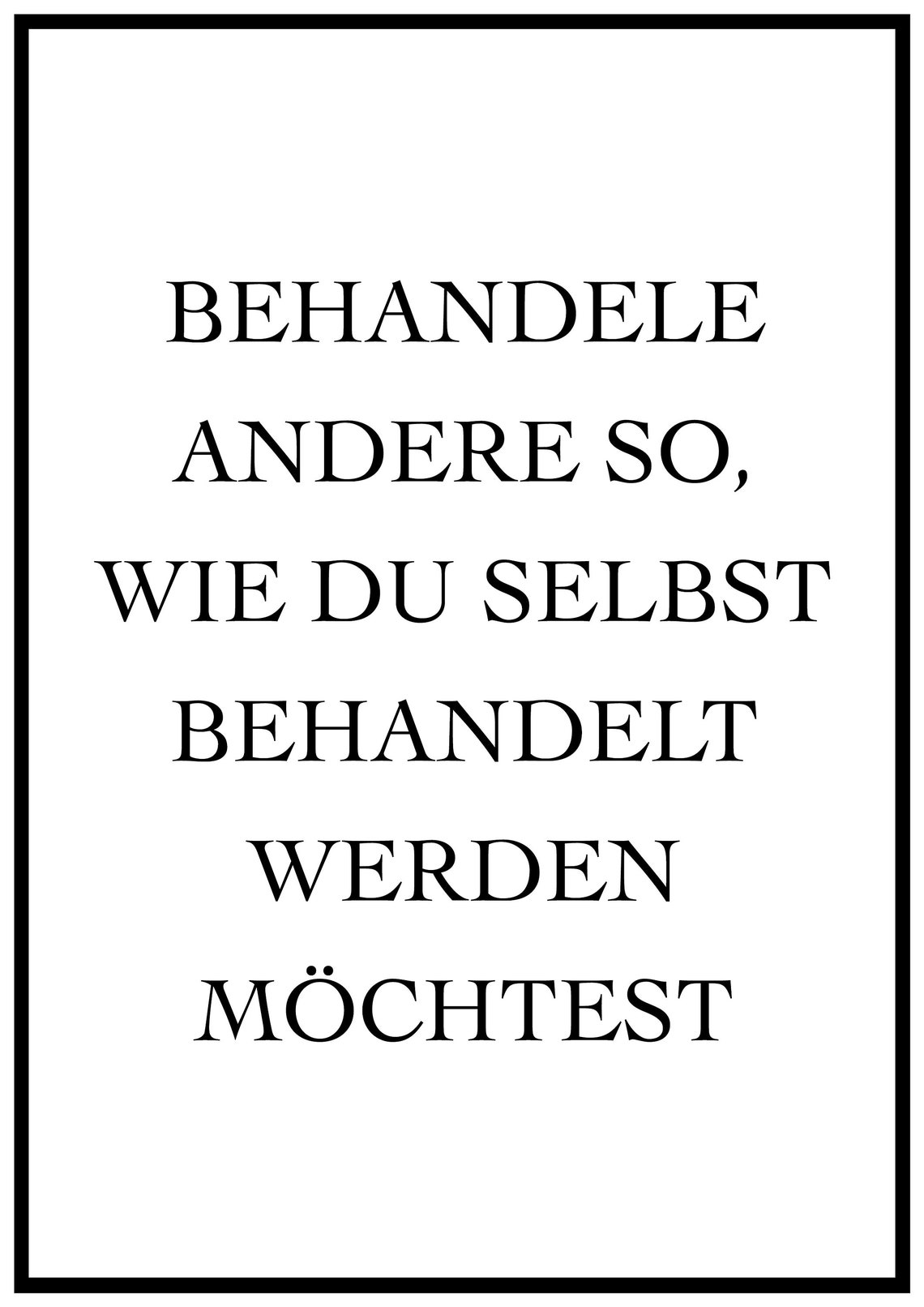 Deko Wandbild. Behandel andere so wie du selbst Behandelt Etsy