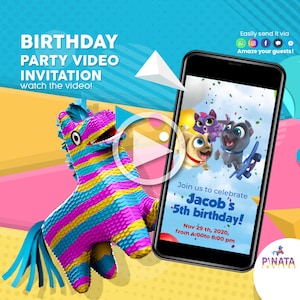 Puppy Dog Pals Invitation, Puppy Dog Pals Video Invitation, Puppy Dog Pals Invite, Puppy Dog Pals Birthday