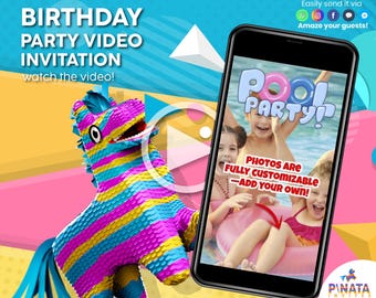 Pool Party Birthday Video Invitation: Summer Splash Invite (MP4)