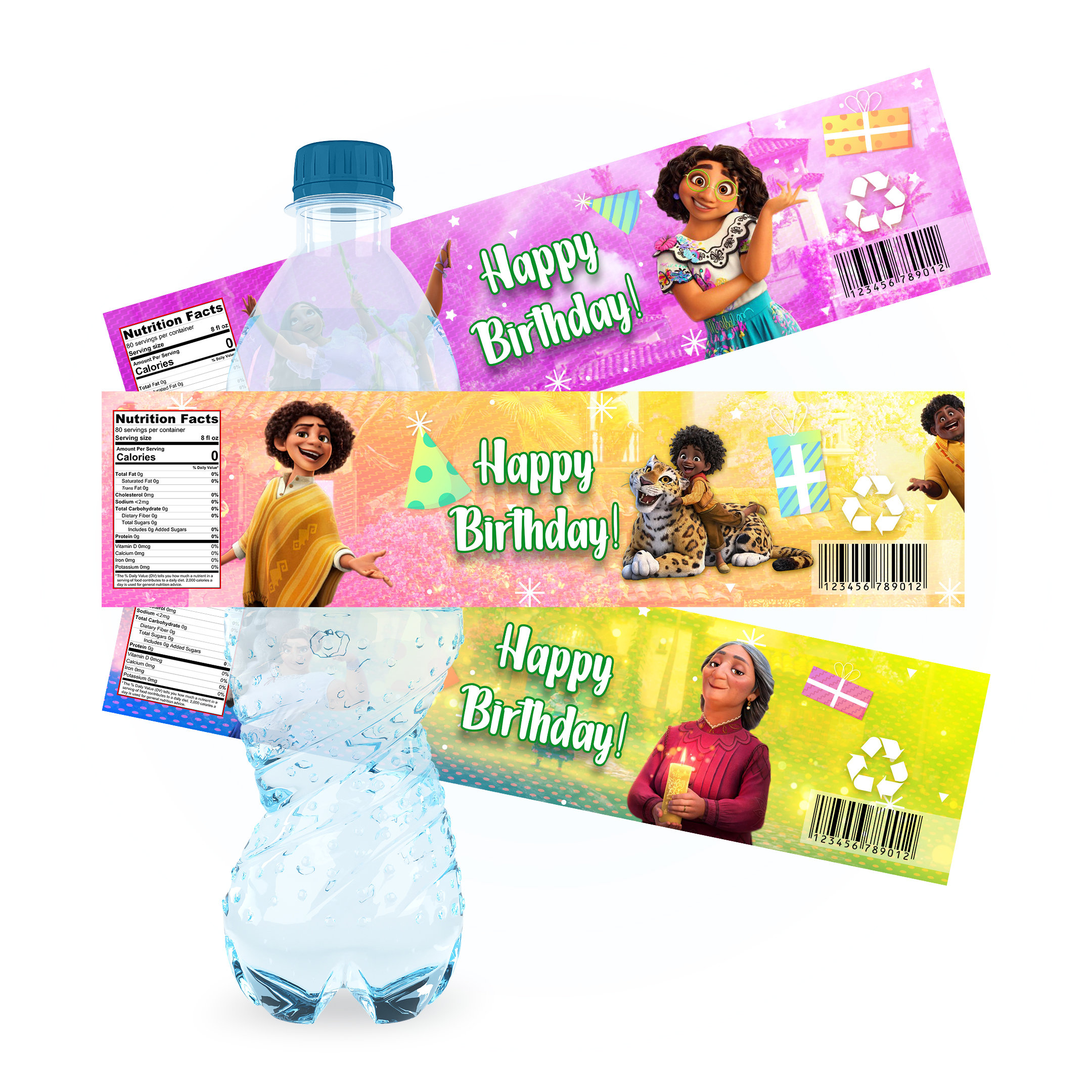 Free Printable Disney Encanto Themed Water Bottle Labels