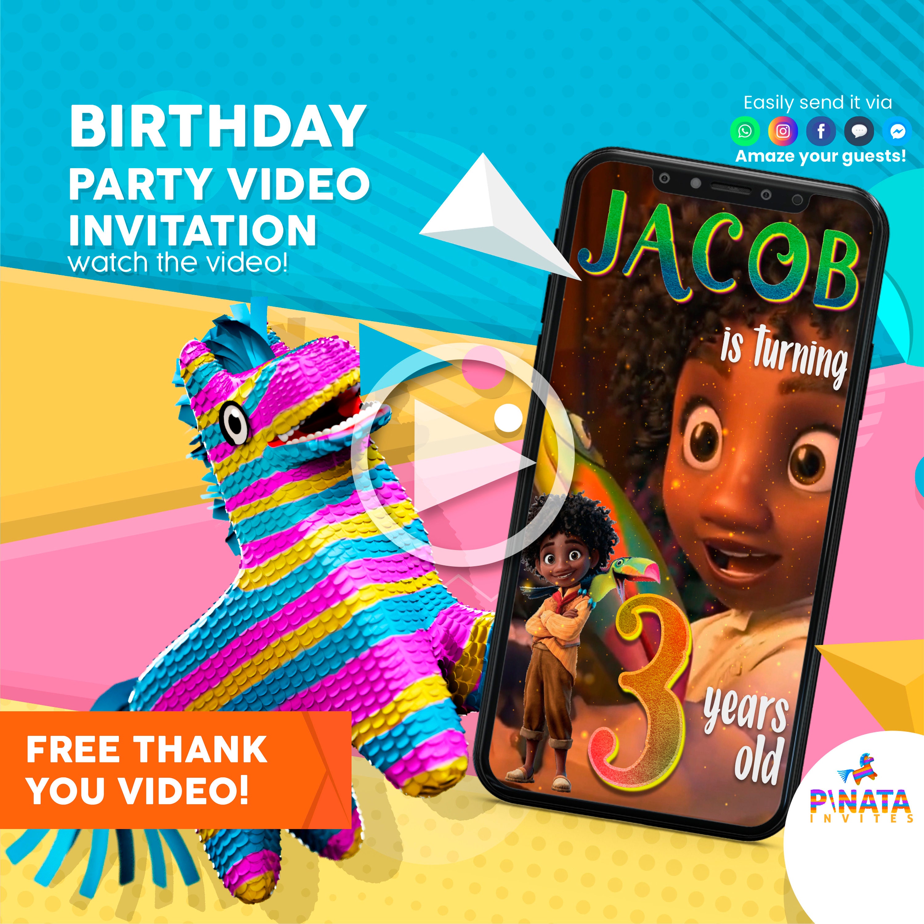 Antonio Encanto Birthday Video Invitation (Free Thank You Video)