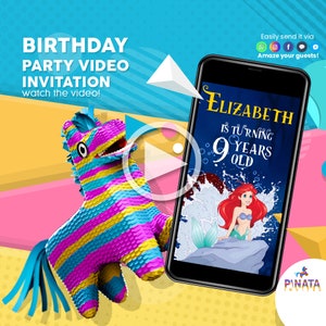 The Little Mermaid Invitation, The Little Mermaid Video Invitation, The Little Mermaid Invite, The Little Mermaid Birthday
