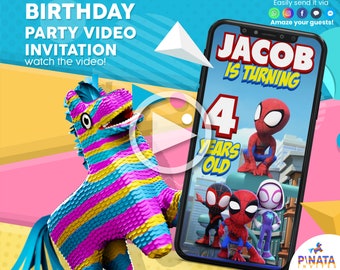 Spidey and his Amazing Friends Invitation, Spidey Video Invitation, Spidey Invite, Spidey Birthday, Spidey and his Amazing Friends Birthday