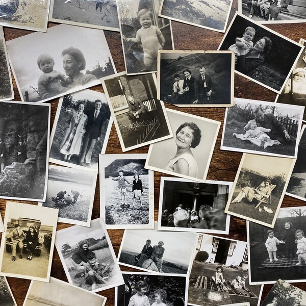 Joy - Photos With Poetry, Vintage Black and White Family Photographs Lucky Dip Bundle