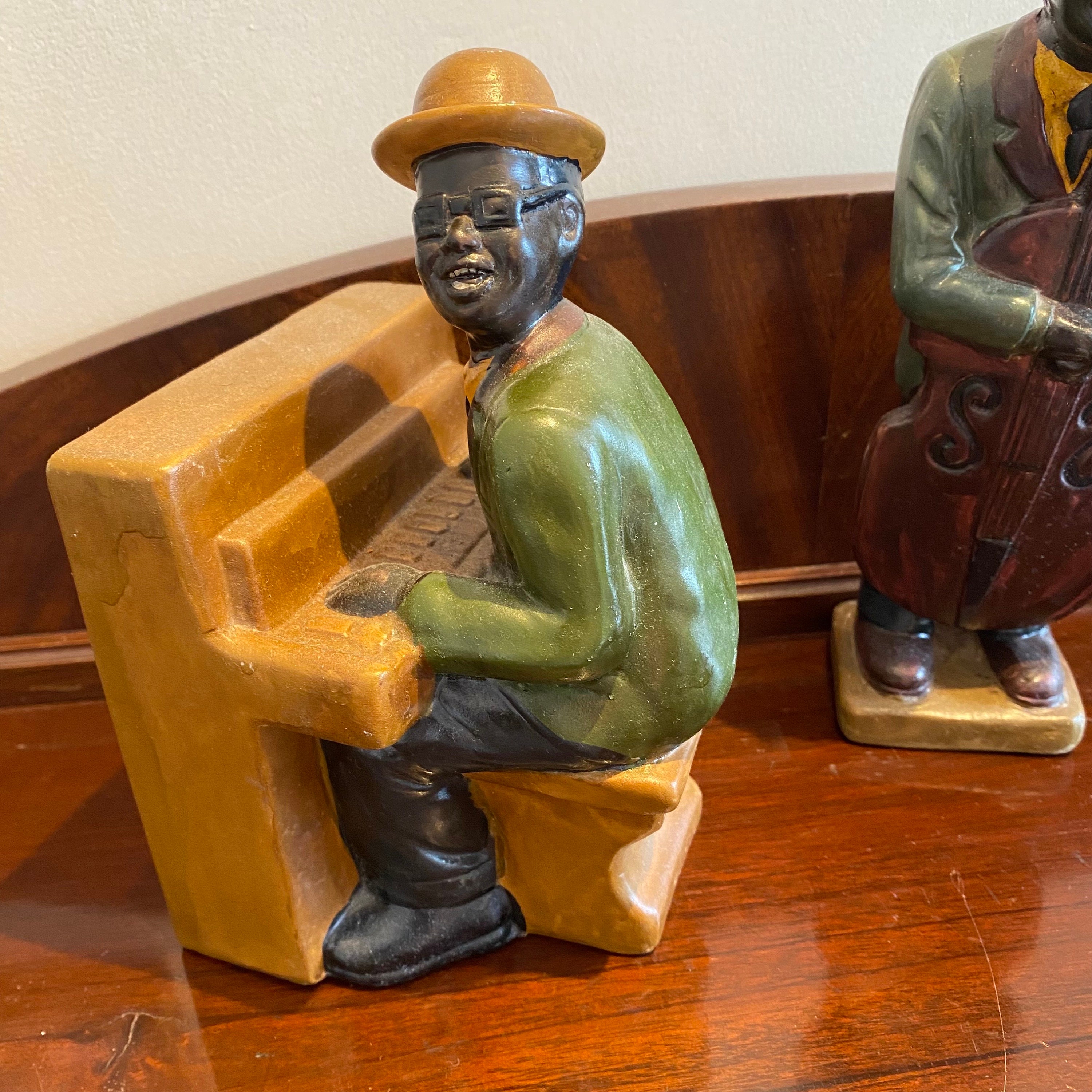 【レア】ヴィンテージ　黒人ジャズシンガー置物40cm前後 Vintage African American Band Figurines Jazz Musicians Set