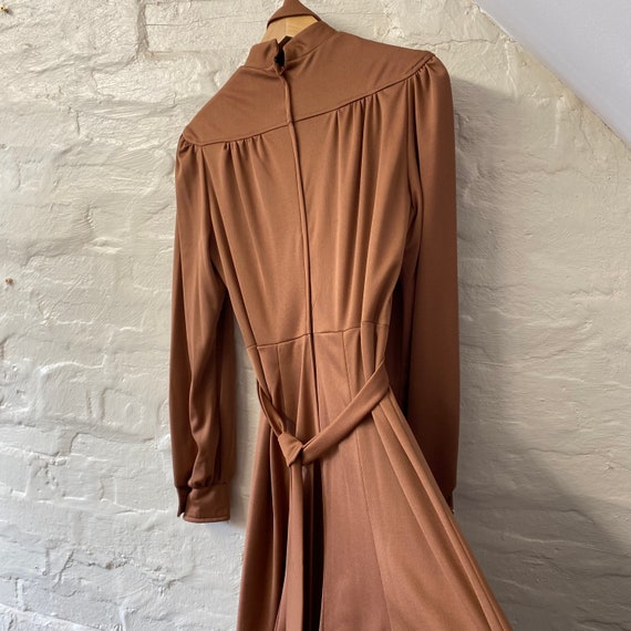 Vintage Brown Day Dress Richard Shops 60s/70s Key… - image 4