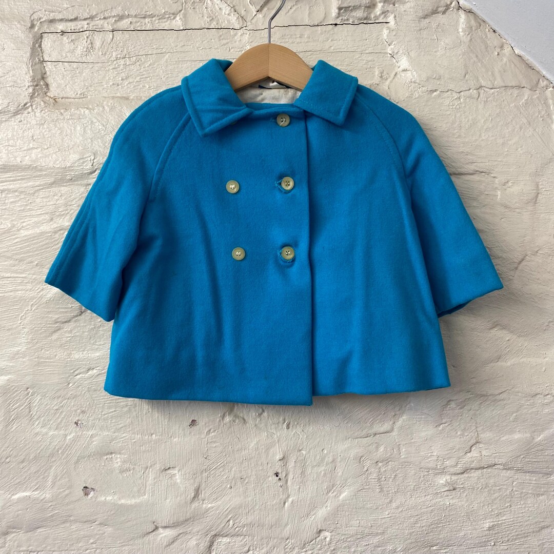 Vintage Azul Blue Child Coat Kamella Wool - Etsy