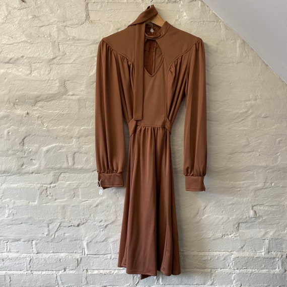 Vintage Brown Day Dress Richard Shops 60s/70s Key… - image 7