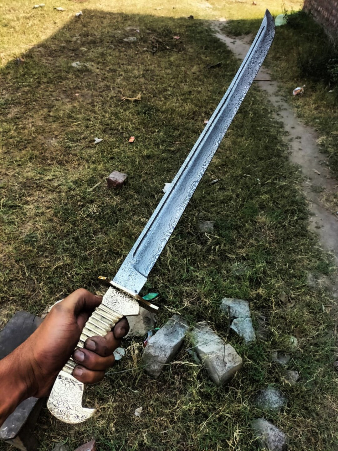 Remarkable Hand Made Damascus Steel Saber Sword/battle Ready Etsy