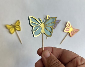 XIEMOMO 17-Piece Happy Birthday Cake Topper Set – 3D Butterflies, Bows & Acrylic Sign, Purple/Gold - View #7
