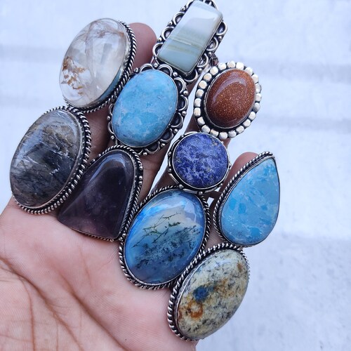 Wholesale Lot Multi Gemstone Ring Multi Color Ring Silver Etsy