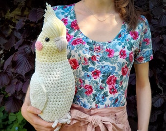 Percy the Cockatiel Plushie Crochet Pattern PDF (US Terminology)