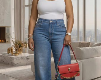 Esme Blue Wash Turn Up Jeans