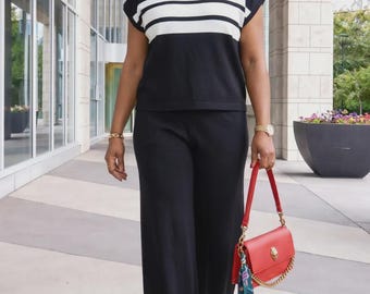Conjunto de malha Tilly de 2 peças - Preto