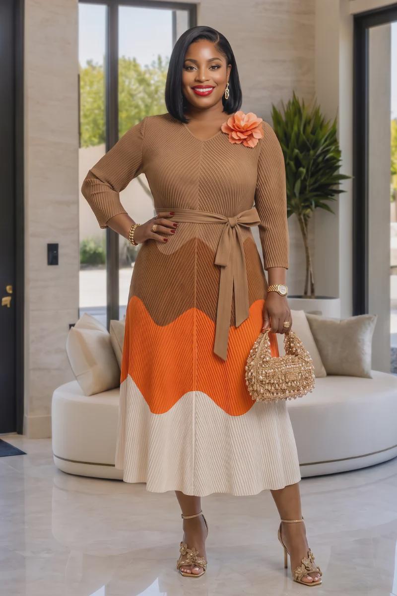 Orange and Brown Dress