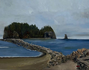 Oil Painting of La Push Beach Washington
