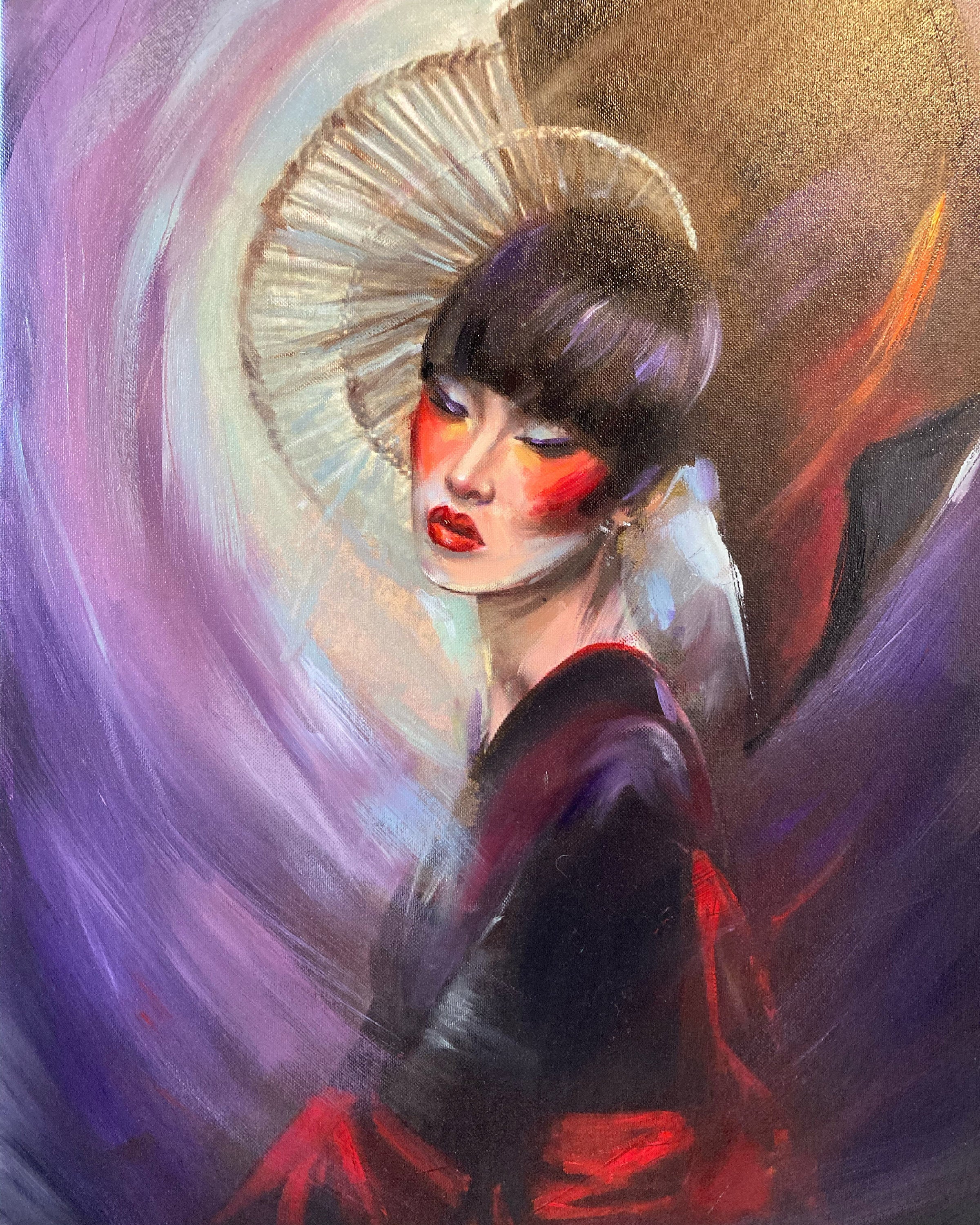 Canvas print geisha Japanese woman modern art Etsy