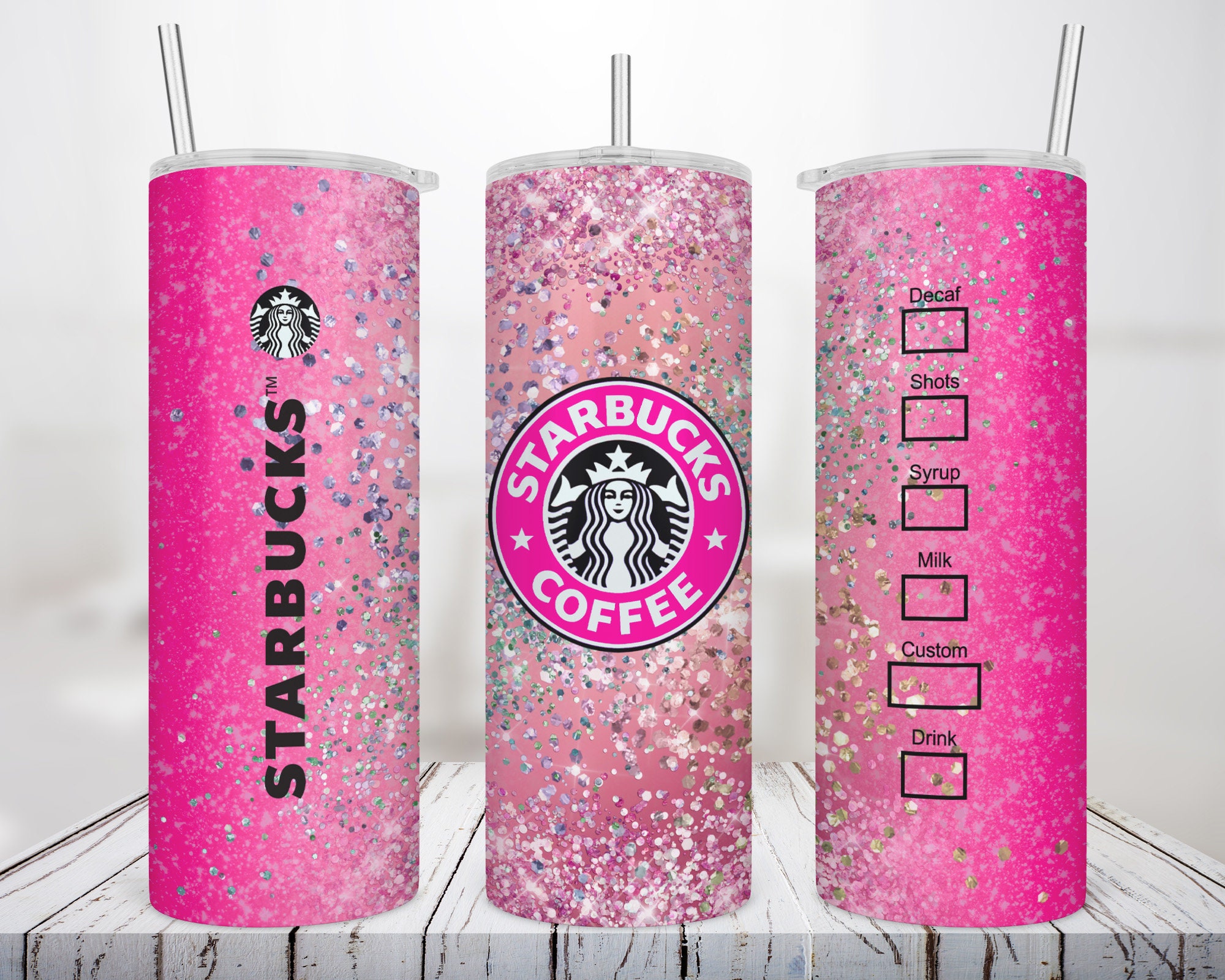 Starbucks Glitter Customized Cup - Custom Pink color – Pink Fashion Nyc