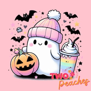 Fantasma bonito png, Halloween png, café png, bougie png, fantasma bougie, aquí para los abucheos, pegatina png, taza png, png de tendencia, cápsula, dtf, png