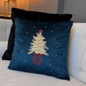 Embroidery Christmas Pillow Cover | Christmas Throw Pillowcase | Embroidery Cushion Cover | Christmas Gifts | Christmas Home Decor
