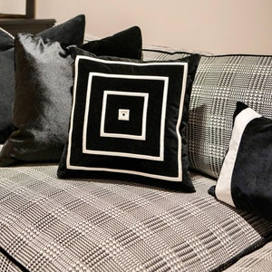Refcrea Embroidered Pillowcase | Handmade Cushion Cover | Handmade Pillowcase | Framed Throw Pillowcase | Embroidery Framed Pillow Cover