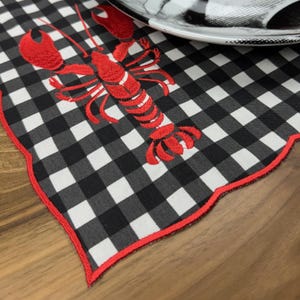 Nautical Table Placemats | Coastal Placemats | Plaid Placemat | Handmade Table Set | Coastal Table Decor | Scalloped Placemats | Table Cloth