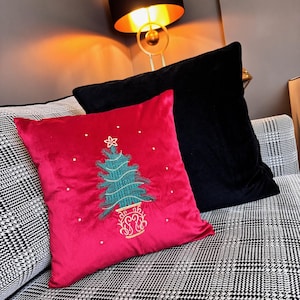 Embroidered Christmas Pillow Cover | Christmas Throw Pillow Cover | Embroidery Cushion Cover | Christmas Gifts | Christmas Home Decor