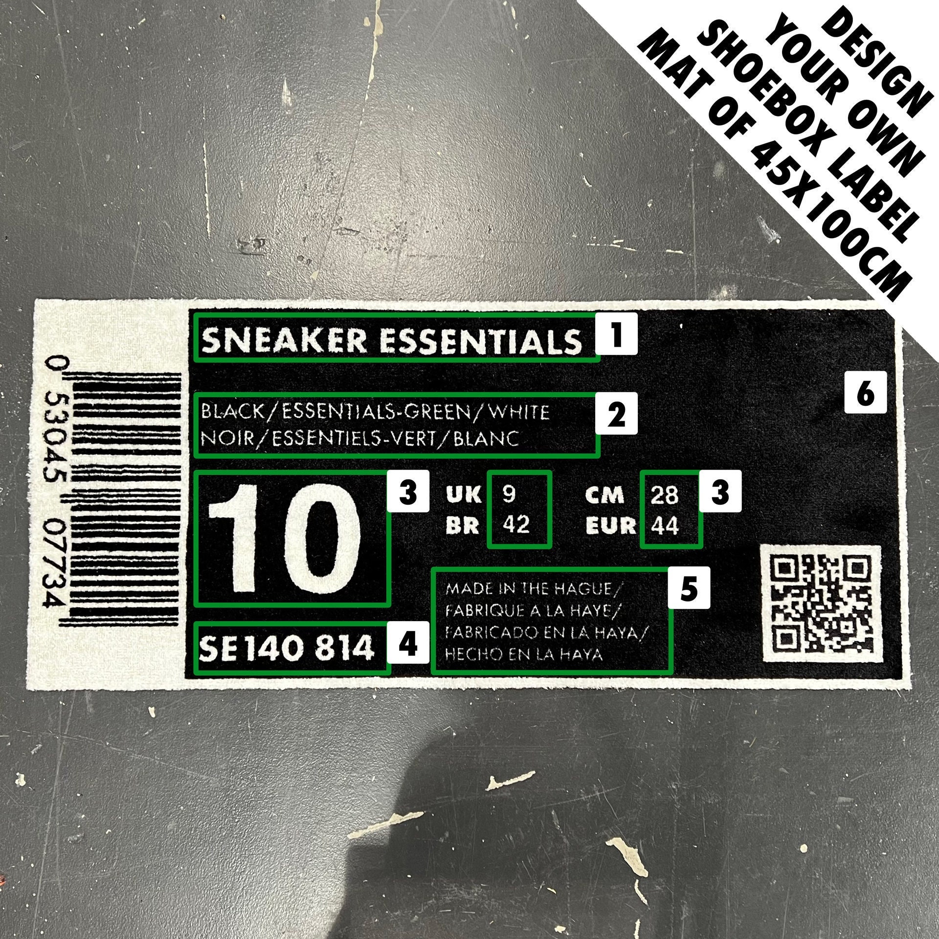 el fin resumen Entretener Personalized Sneaker Rug Nike Inspired Shoe Box Label Design - Etsy  Australia