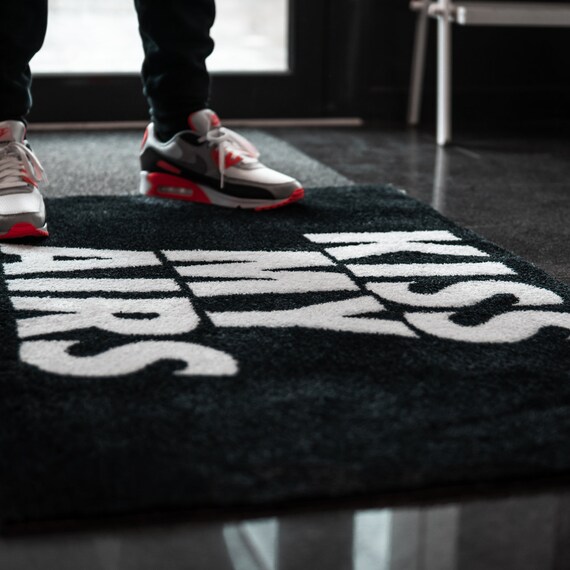 Hype Beast Home Decoration Sneaker Mat Kiss My Airs Black Doormat Sneaker Rug Hype Beast Home Decoration Sneaker Mat Kiss My Airs Black Doormat Sneaker Rug
