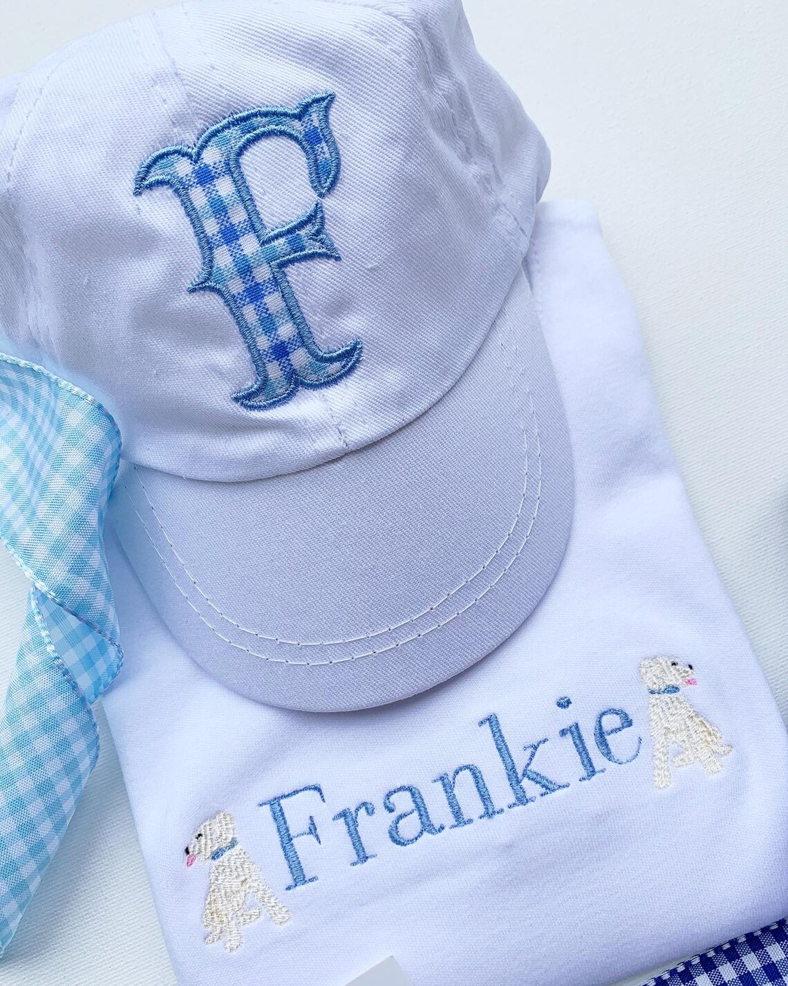 Infant baby baseball hat baby initial ball cap one gingham Etsy