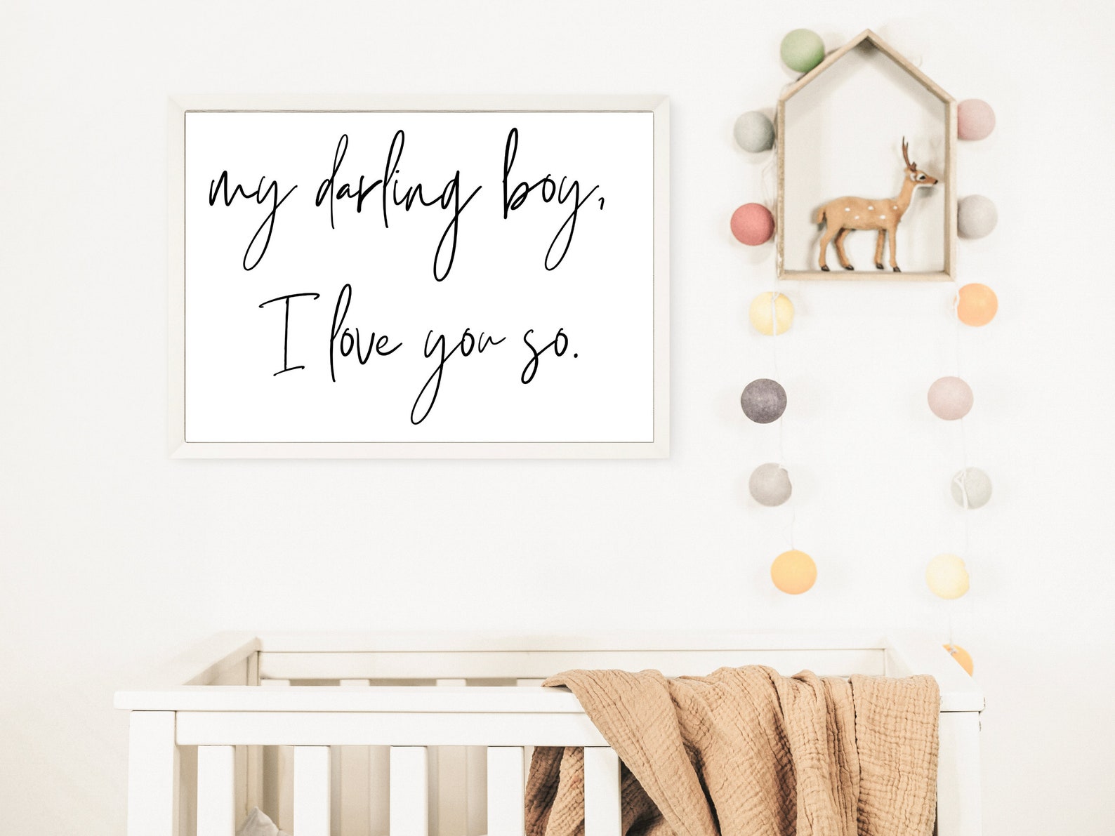 Boy Nursery Quote Print My Darling Boy I Love You So Etsy