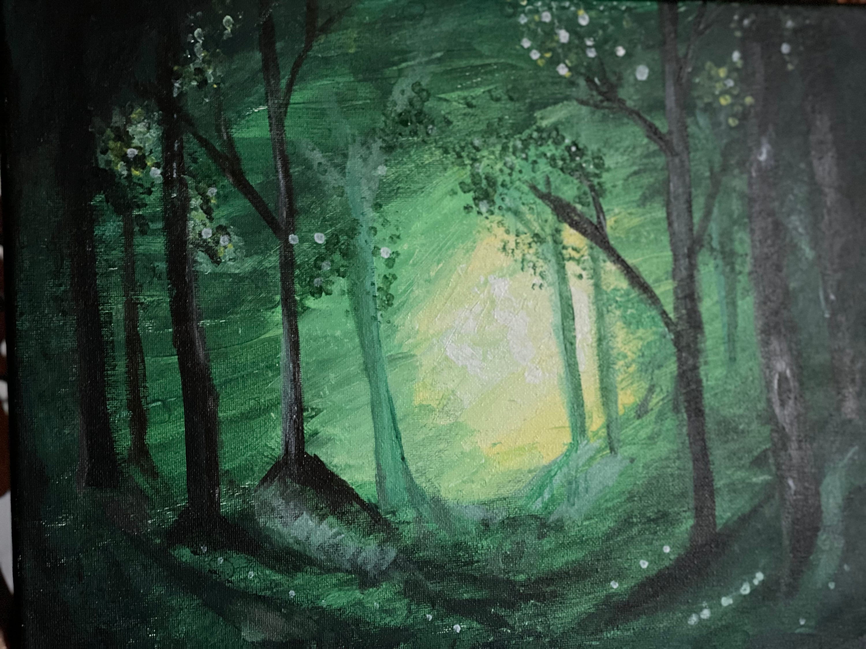 12x16 Deep Forest Acrylic painting, image size:3000x2250