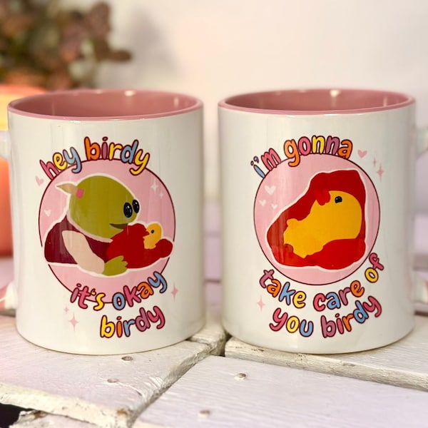 Nanalan It's Okay Birdy Mug, Nanalan Hey Birdy Mug, Mona Mug, Nanalan Meme Mugs