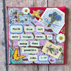 One of a Kind Handmade Original Collage Art, poetry decor, original poetry, mixed media, handmade gift, inspirational poem, art decor