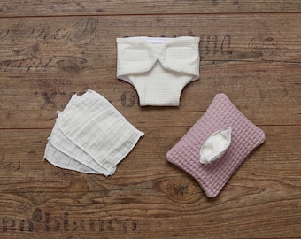 Doll Diaper Set Diaper Set with Wet Cloth Box, Doll Diaper, Doll Clothing