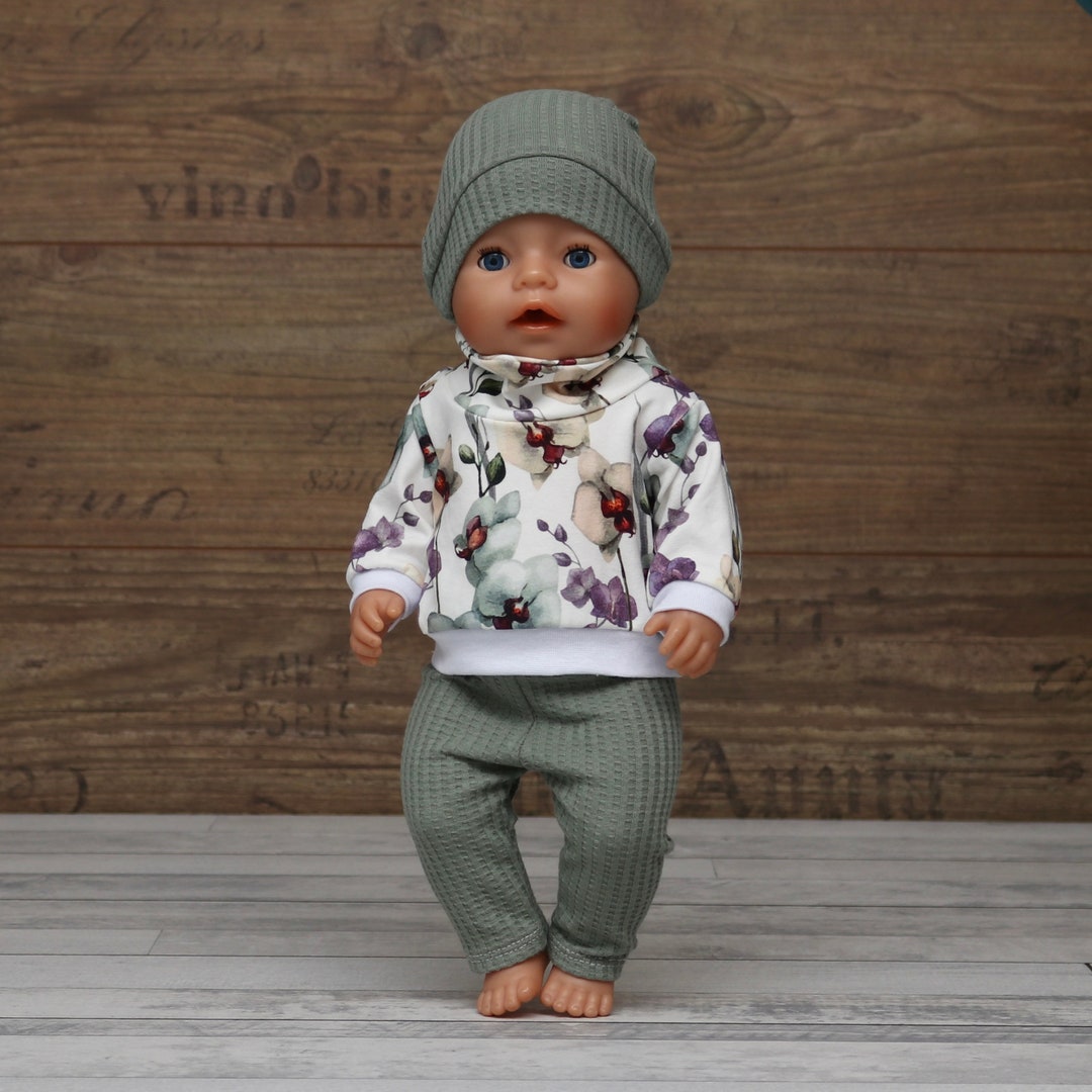 Puppenkleidung Set 3-teilig - Für 17cm Puppen, Pink Mit Hut Und Flasche