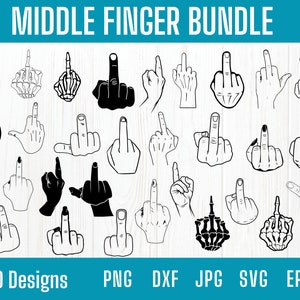 Middelvinger Svg Bundel, Middelvinger Svg, Middelvinger Png, Grappige Svg, Girl Power Svg, Fuck Off Svg, skelet Vinger Svg
