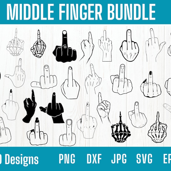 Mittelfinger Svg Bundle, Mittelfinger Svg, Mittelfinger Png, Lustiges Svg, Girl Power Svg, Fuck Off Svg, Skelett Finger Svg