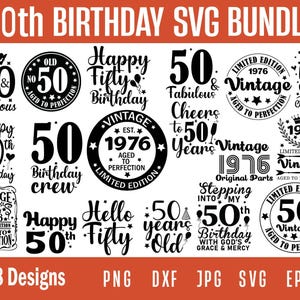 50 And Fabulous svg, 50th birthday svg, Fifty Birthday Shirt Svg, vintage 1976 svg, 50th Birthday Shirt Gift Svg, 50th Svg Files for Cricut image 1