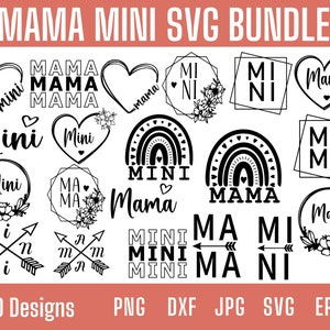 Mama And Mini Svg, Mama Mini Svg, Mommy And Me Svg, Mama And Mini Png, Mom AndMe Svg Cut Files, Mother's Day Gift