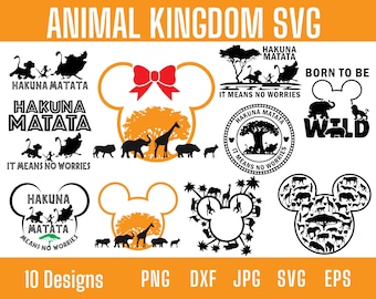 Animal Kingdom Svg Bundle, Animal Kingdom Svg, Animal Kingdom Shirt, Mickey Ears Svg, Family Trip Svg, No Worries Svg Cut Files For Cricut
