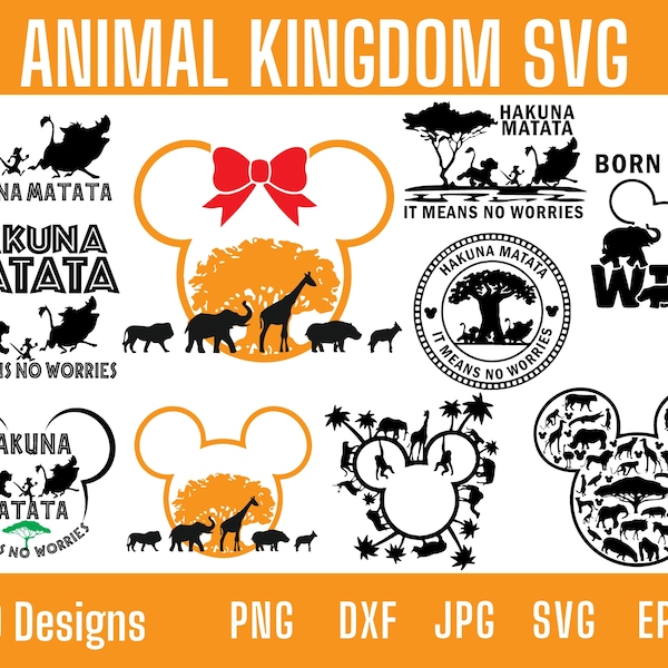 Animal Kingdom Svg Bundle, Animal Kingdom Svg, Animal Kingdom Shirt, Mickey Ears Svg, Family Trip Svg, No Worries Svg Cut Files For Cricut