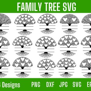 Family Tree Svg with Font, Family Reunion Svg, Tree of Life Svg, Family Tree Template, Family Reunion Shirt, Tree Roots Svg, Tree Wall Art