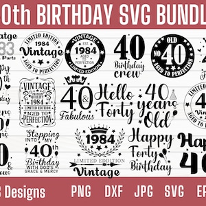 40. Geburtstag-Svg, 40. Geburtstag-Svg-Bundle, 40. Geburtstag Png, 40 Geburtstag-Svg, Hallo 40-Svg, Vierzig-Svg, 40-er Geburtstag-Shir-Svg für Cricut